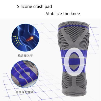 China Non-slip Adjustable Elasticity Silicone Knee Pad Spring Crash Protector Breathable Knee-Joint Stabilization for sale