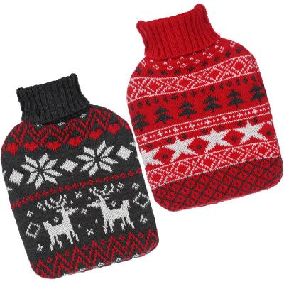 China Durable Red Design Knitted Bag Cover For BS Rubber Hot Water Bottle For Body Warmer In Cold Season for sale