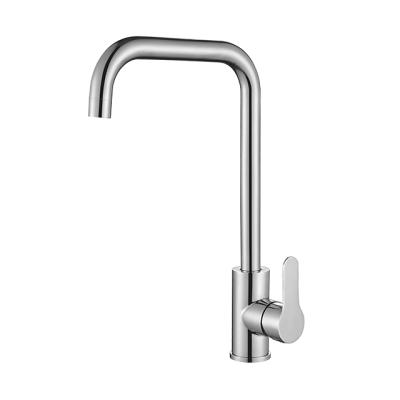 China SUS304 Stainless Steel Modern Single Arc Long Handle Spout Crane Shape Spout Kitchen Sink Faucet High Top Te koop