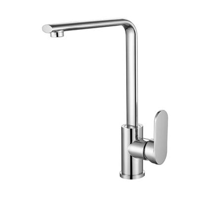 China Modern Deck Mounted Brass Single Handle Chrome Designer Sink Tap Kitchen Single Lever Faucet for sale