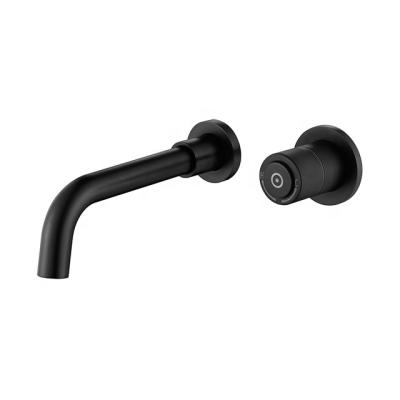 中国 Modern Push Button Brass Black Wall Mounted Bathroom Sink Faucets 販売のため