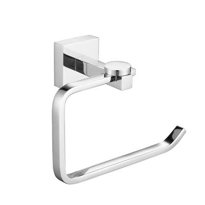 中国 Semi-Rectangular Modern Fancy Simple Bathroom Square Brass Polished Chrome Wall Mounted Paper Towel Toilet Paper Holder 販売のため