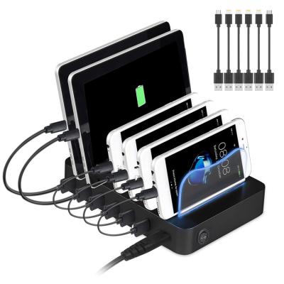 China Multi Port Mobile Phone 6 Port USB Charger Charging Station Stand Desktop Dock for sale