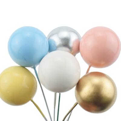 China 100 Pieces Birthday Cake Decoration Cake Topper Gold And Silver Metal Ball Cake Decoration DIY Christmas Cake Insert 4cm Diameter for sale