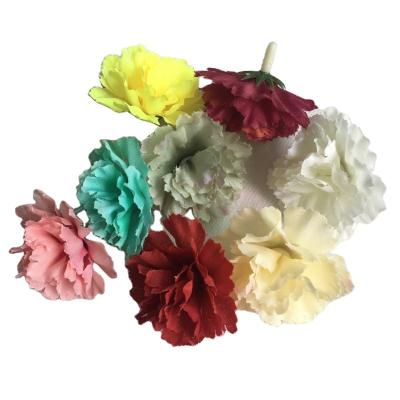 China DIY Decoration Flower Arrangement Braids Artificial Silk Carnation Flower Head for sale