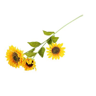 China Hot Selling Natural Touch Simulation Sun Flower Daisy Sunflower Wedding Bouquet For Wedding Salon Hotel for sale