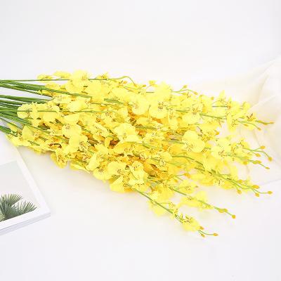 China Wedding Celebration Dance Lady Orchid Artificial Long Stem Yellow Flowers For Wedding Home Ministry Party Hotel Restaurant Decoration for sale