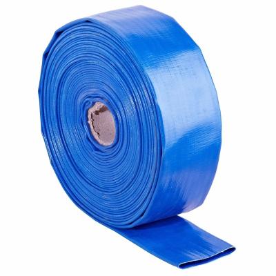 China Thin Wall Agriculture Irrigation Discharge PVC High Pressure Soft Flexible Lay Flat Hose for sale