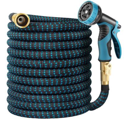 China Newest Double-color 50FT 100FT Adjustable Strength 3750D Expandable Flexible Garden Water Magic Hose With 3/4