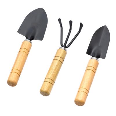 China Handle Mini Fork Shovel Rake Garden Pastoral Wooden Tool Kit for sale