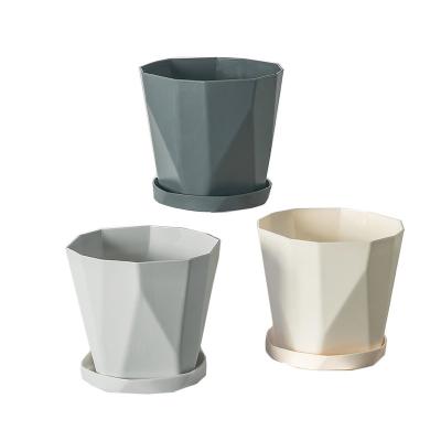 China Europe hot sale regenerating Nordic cut soft geometric chic style pots plastic flower pot for sale