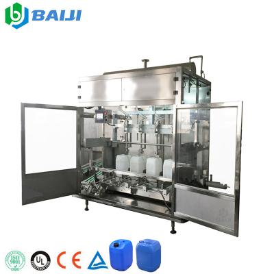 China Beverage Small 10L Automatic 20 Liter Engine Motor Oil Bottling Production Line / Lube Oil Weighting Filling Capping Machine for sale