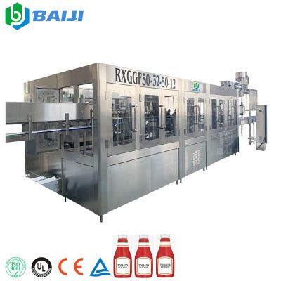 China Complete Full Automatic Plastic Beverage Pet Bottle Ketchup Paste Tomato Sauce Filling Bottling Machine for sale