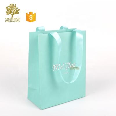 China Recyclable Luxury Custom Paper Shopping Bag, OEM Shopping Paper Bag, Cheap Gift Paper Bag With Ribbon Handle for sale