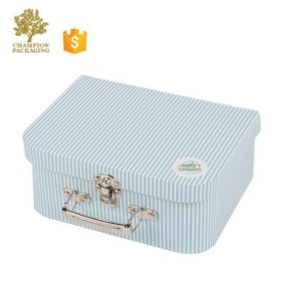 China Custom Printing Recycled Materials Size Kids Toy Suitcase Gift Packaging Box With Metal Lock And Handle for sale