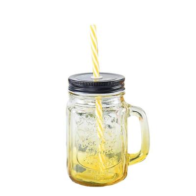 China Freshness preservation hotsale glass mason jar with lid and straw for sale