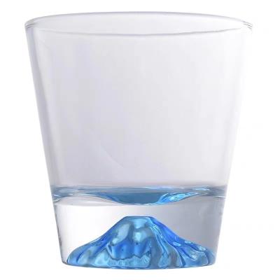 China New Design Hot Selling Whiskey Tasting Glass Unique Mount Fuji Shaped Bottom Glass Cup for sale