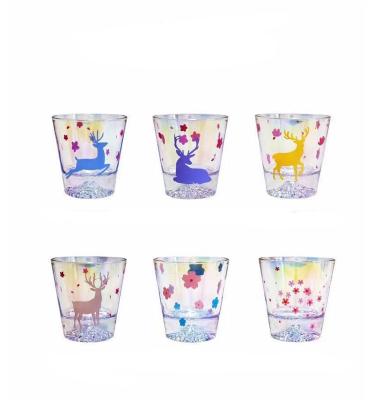 China Eco-Friendly Nordic Print Water Glass Cup Customized Clear Glass Set 6 Pcs Drinking Cup for sale