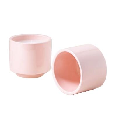 China Home Hot Nordic Ceramic Ceramic Pot Rose Decoration Fashion Vessel Candle Sale Decoration Ceramic Candle Holder for sale