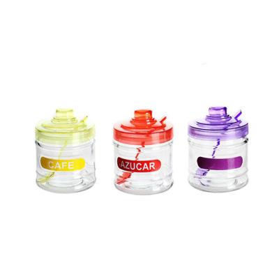 China Freshness Preservation Food Storage Container Glass Jar With Lids And Spoon for sale