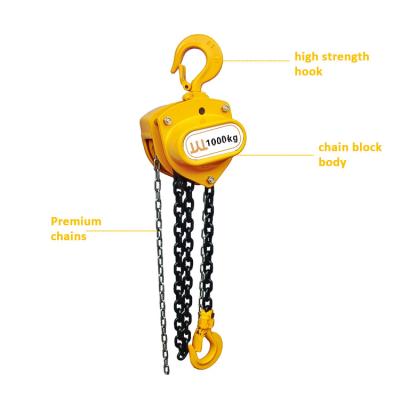 China Tool lifting pulley block undertake OEM 1ton to 5ton reach 1m to 12m block manual chain hoist for sale for sale