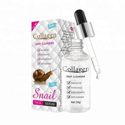 China Moisturizer Organic Collagen Acne Skin Care Serum Anti Brightening Snail Anti Aging Whitening Face Serum for sale