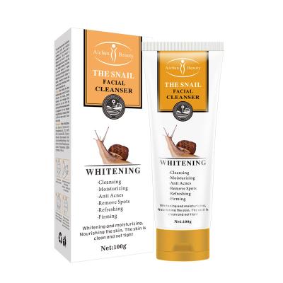 China Damage Clearance Healthy Natural Beauty Whitening Snail Extract Face Wash Firm Moisturizet Anti Acne Facial Cleanser for sale