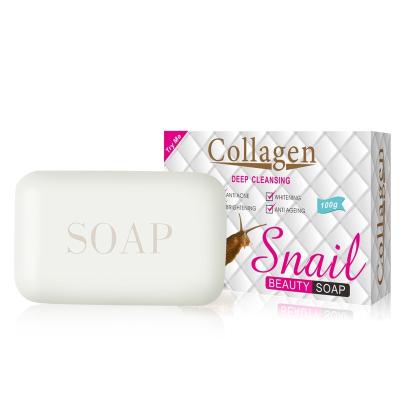 China Best Selling Collagen Anti Aging Lighting Acne Bath Base Cleansing Snail Anti Whitening Face And Body Soap for sale