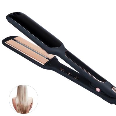 China Hotel Ceramic Tourmaline Plates LCD Display Dual Voltage For All Hair Types For Hair Shining 2 In 1 Straightening Infrared Flat Iron for sale