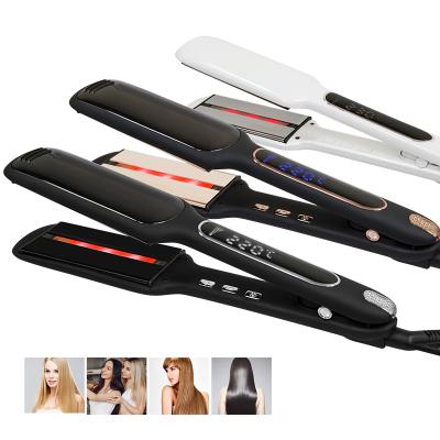 China 2021Best Highest Level Ceramic Coating Hair Plates LCD Display Flat Iron Hair Tools With Function Infrared Steam Hair Straightener for sale