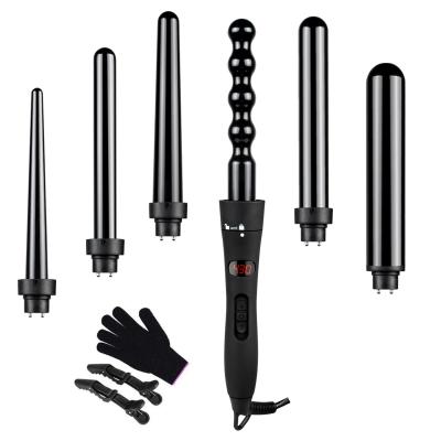 China 5 in 1 Professional Interchangeable Ceramic Hair Wands Professional Ceramic Hair Iron Multifunctional Curling Curling Hair Iron Hesitate for sale