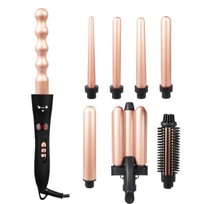 China Amazon Hot Selling Interchangeable Magic Wand Interchangeable Curling Iron Set Professional Multifunctional Interchangeable Hair Curler Barrels for sale