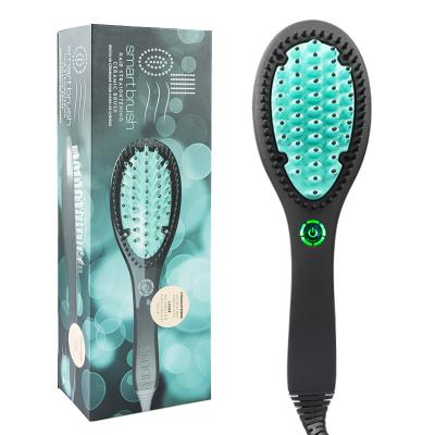 China Best Hotel Hair Straightener Brush Comb Ceramic Heating Hair Straightening Brush Anti-scald Hair Comb for sale