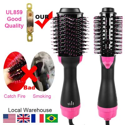 China Duct One Stage Hair Straightener Hair Curler Brush 3 In 1 Hot Brush Blow Dryer Styler Woman Airbrush for sale