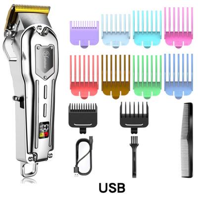 China Hotel Barber Shop Use Professional Hair Clippers With LED Display Lion Battery Hair Cutting Machine Hair Trimmer Customization for sale