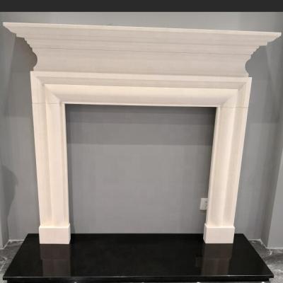 China Durable And Artistic Custom Designs Limestone Fireplace Mantels Surrounds For Sale for sale