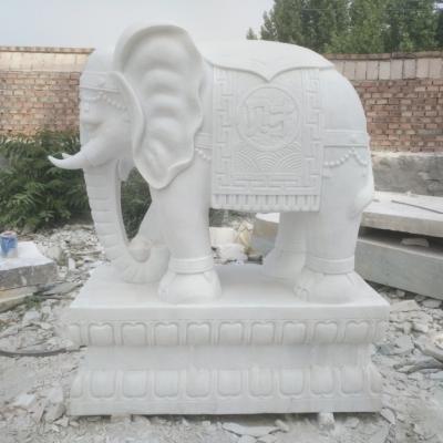 China Durable And Artistic Polishing Egyptian White Marble Elephant Statues for sale