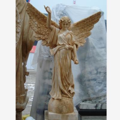 China Customized Durable And Artistic Life Size Natural Marble Cemetery Weeping Angel Statues Sculpture for sale