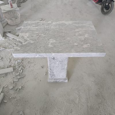 China Durable and artistic marble dining tables and chairs for sale