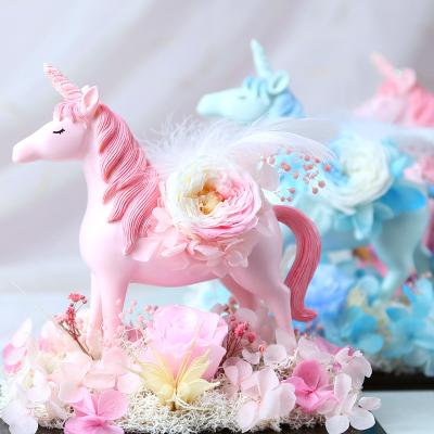 China Forever Nordic Home Eternal Flowers Flower Roses Decor Indoor Table Top Unicorn Rose Wedding Decoration Artificial Dried Ornaments Dry Flower for sale