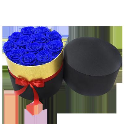 China Patry/Home/Hotel/Flower Christmas Eternal Life Immortal Rose With Hug Bucket Box Gift Preserved Flower In Box Set Romantic Mother's Day Valentines Day Gift for sale