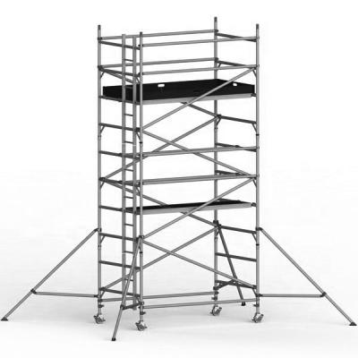 China 6082-T6 aluminum alloy lighting material weight aluminum alloy building scaffolding easy assemble construction scaffolding aluminum scaffolding for sale