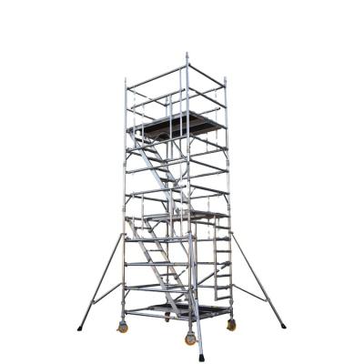 China Aluminum Alloy 6082-T6 Factory Manufacture Various Joint Tower Movable Aluminum Stair Scaffolding for sale