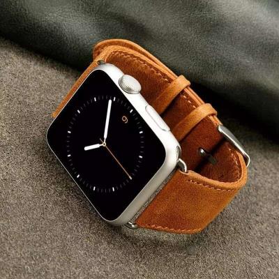 China For Apple Watch Band Fashion Handmade Crazy Horse Leather For Apple Watch 38mm Band Leather Strap 42mm for sale