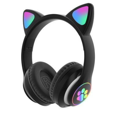 China Hot Seller Perfect Blue Tooth Amazon Noise Wireless Headphone Accessories LED Cat Ear Wireless Stereo Headphones for sale