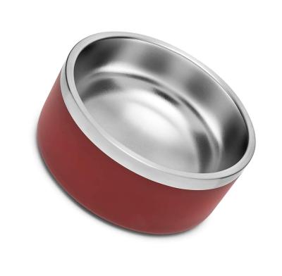 China Sustainable Insulated Dog BowlsDouble-wall Non-insulated Stainless Steel Pet Bowl Pets Feeder Bowl Convenient To Carry for sale