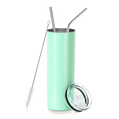 China Sustainable Factory Directly Supply Premium Green Stainless Steel Water Mug Straw Sublimation Double Wall Stainless Steel Tumbler for sale