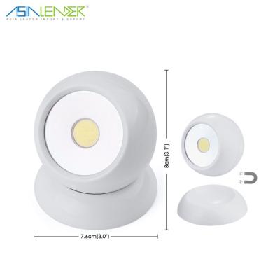 China 360 Degree Adjustable For Bathroom 100 Lumen 100%White-25%White-Strobe 3*AAA Batteries Powered Magnetic COB LED Ball Light 8.7x5.5x9.5cm for sale