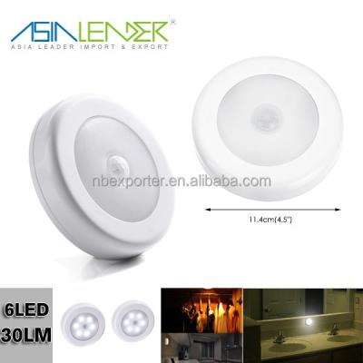 China Battery Operated ABS 6LED 30 LM Closet Light For Stairs Bathroom Kitchen Nursery Hallway Motion Sensor Light for sale