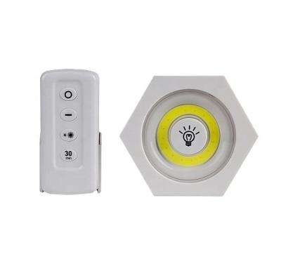 China 250 Lumen 3Pack Modern Ultra Bright Wireless COB LED Cabinet Light Lamp 3*AAA Battery Operated Remote Control Touch Under Cabinet Light for sale